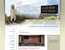 Tablet Screenshot of highlandmemorygardens.com